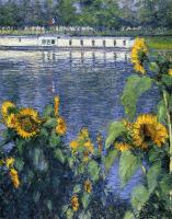 Gustave Caillebotte - Sunflowers on the Banks of the Seine